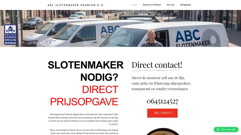 Website van abc slotenmaker