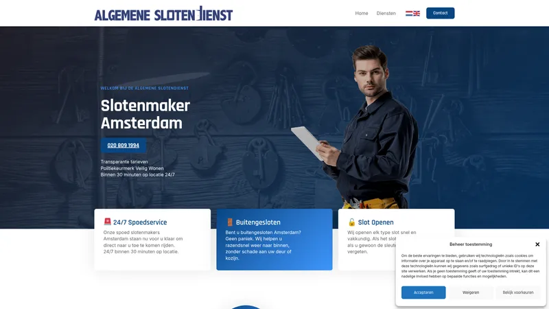 Website van Algemene Slotendienst