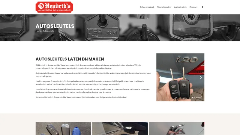 Website van Auto Sleutels Buitenveldert Amsterdam Amstelveen Aalsmeer Abcoude