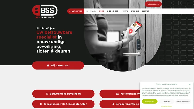 Website van BSS Slotenservice en Deuren B.V