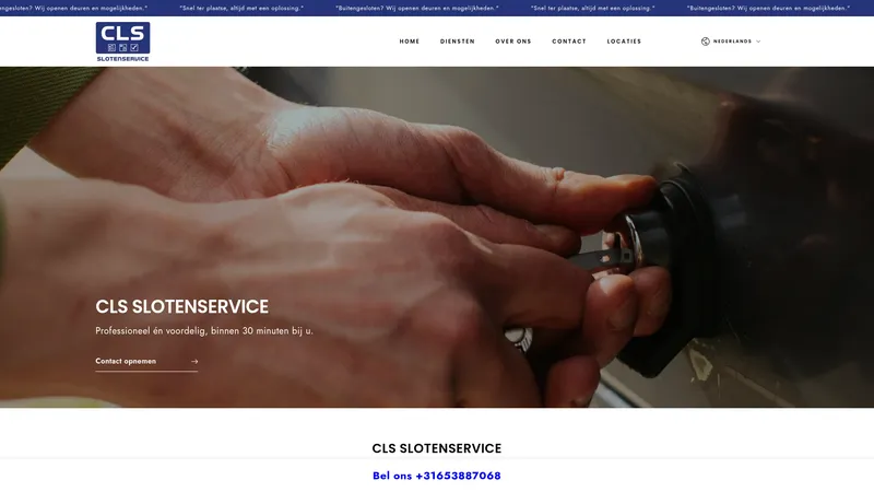 Website van CLS Slotenservice Zuidoost 24/7