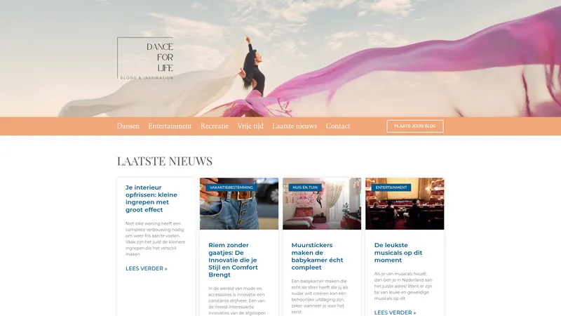 Website van Dance for Life