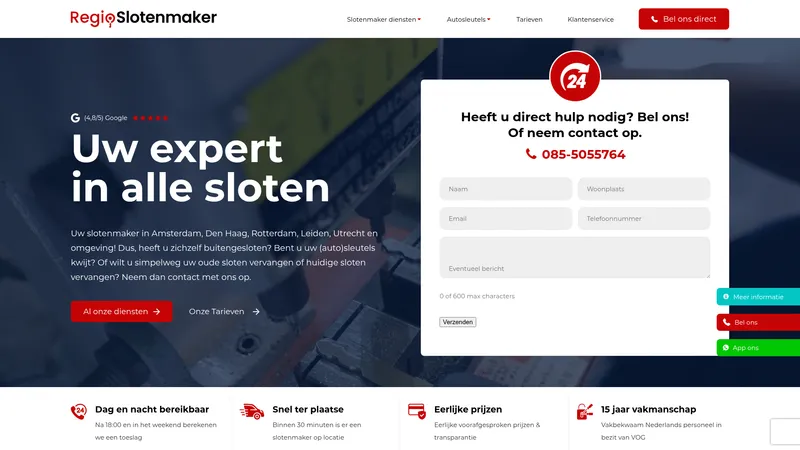 Website van De Regio Slotenmaker Den Haag