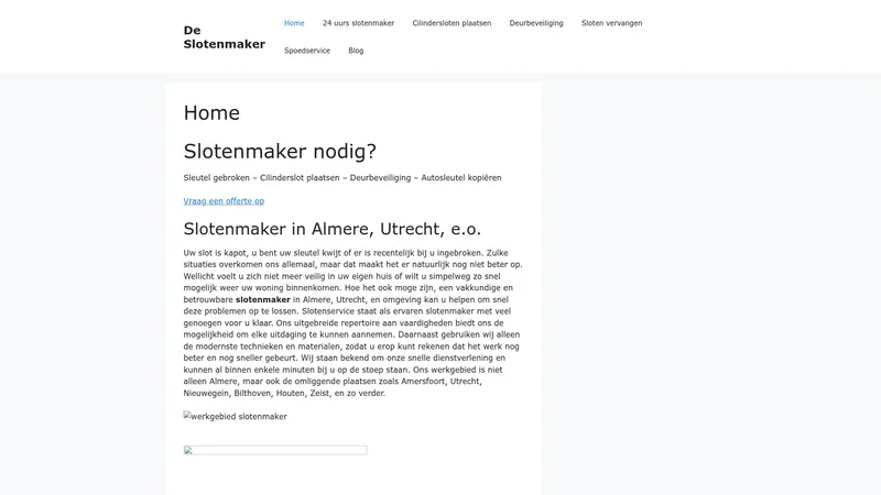 Website van De Slotenmaker