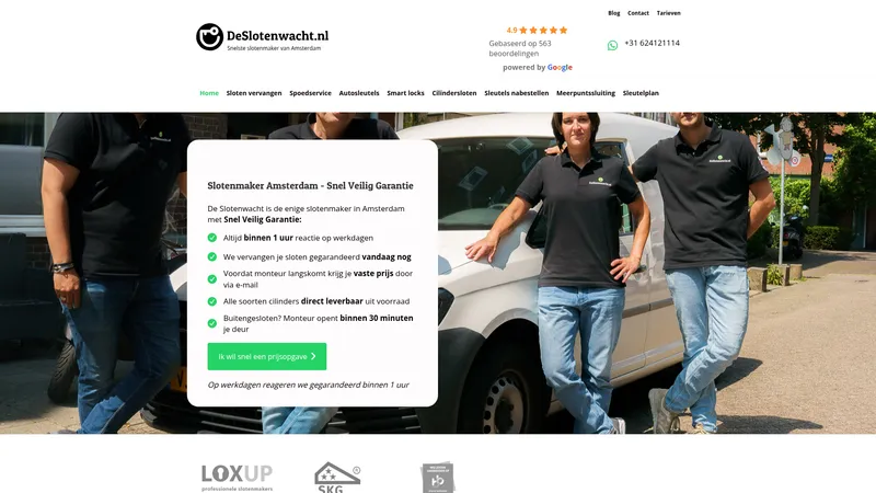 Website van De Slotenwacht