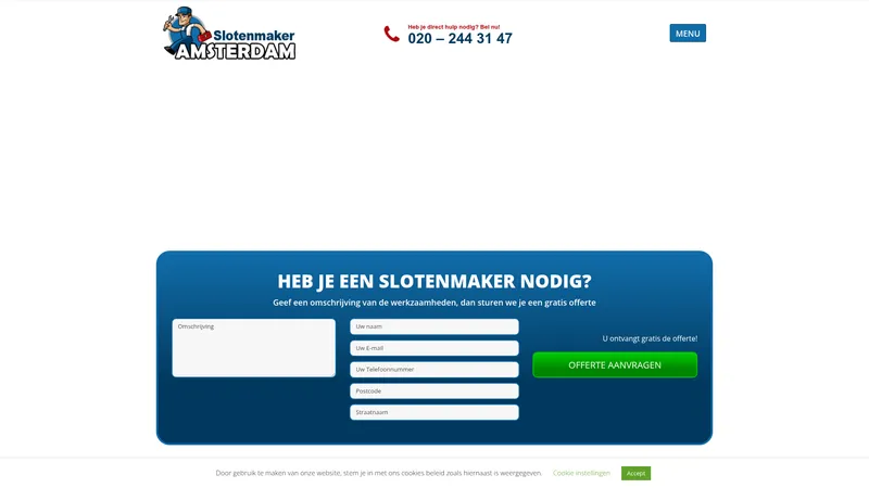 Website van DeSlotenmakerAmsterdam020
