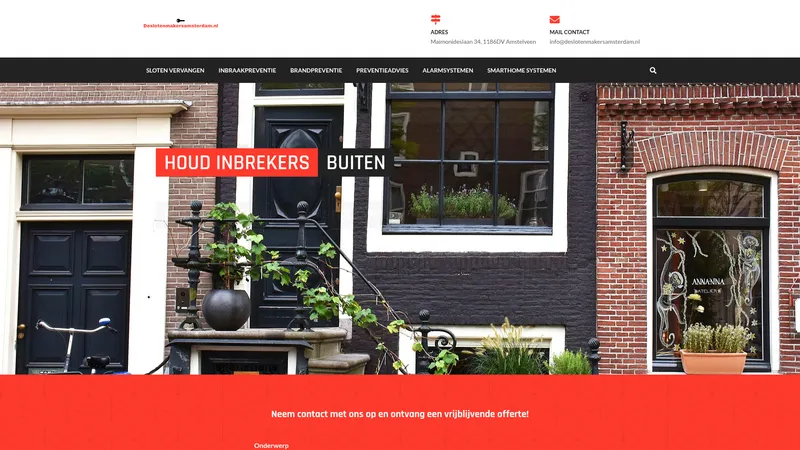 Website van Deslotenmakers Amsterdam