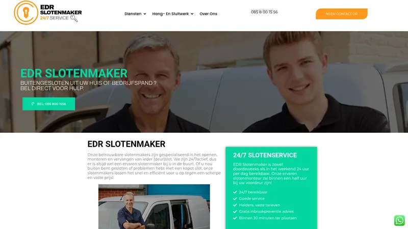 Website van EDR Slotenmaker