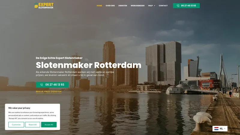 Website van Expert Slotenmaker