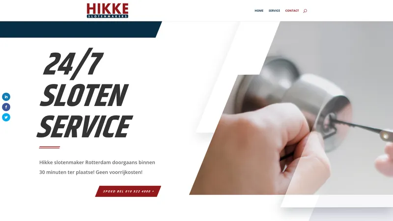 Website van Hikke Rotterdam Slotenmaker