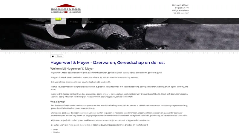 Website van IJzerhandel Hogerwerf & Meyer