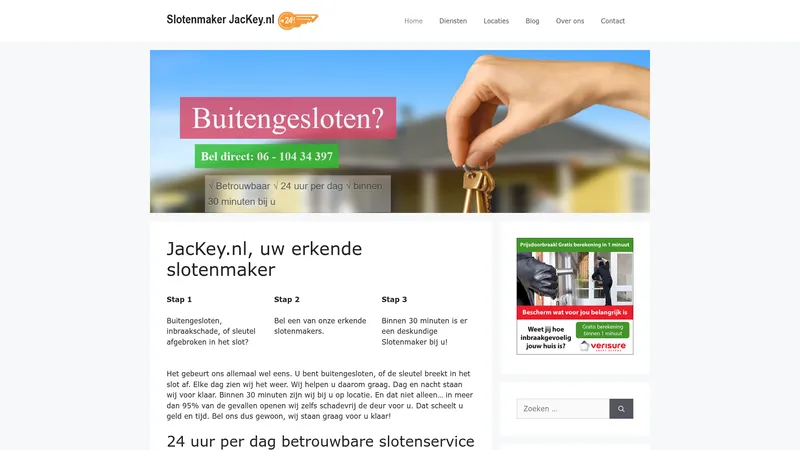 Website van Jackey Beveiliging 247 Sleutelservice