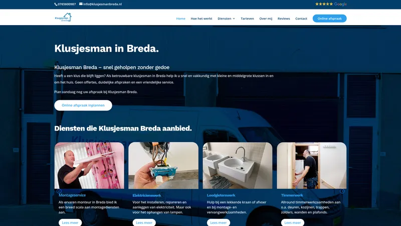 Website van Klusjesman breda