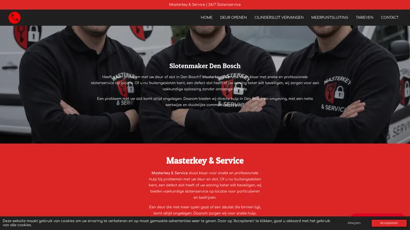 Website van Masterkey & Service | Uw Lokale Slotenmaker