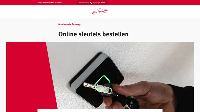 Website van Mastermate Eurokey Eindhoven
