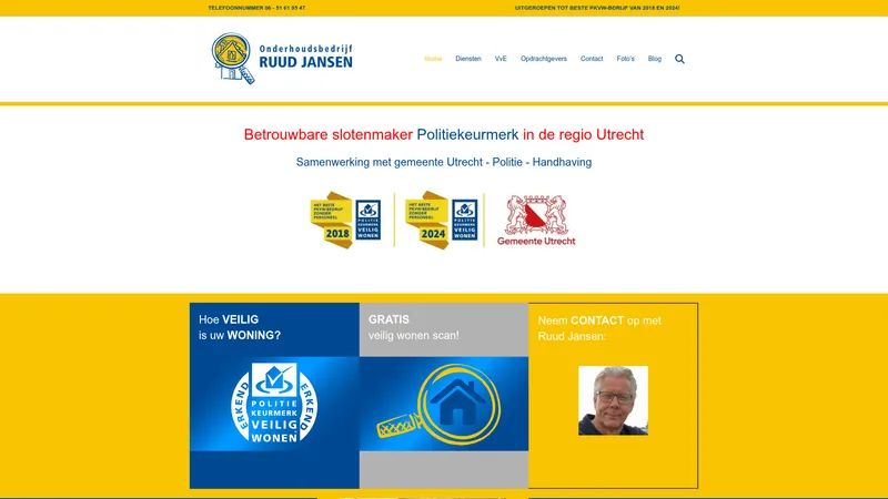 Website van Onderhoudsbedrijf Ruud Jansen