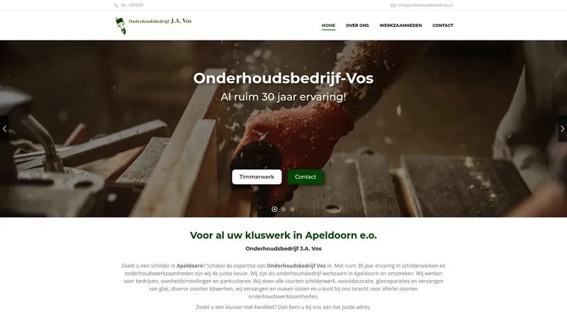 Website van Onderhoudsbedrijf Vos