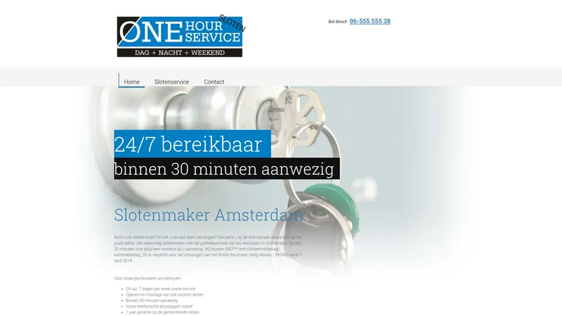 Website van Onehourslotenservice