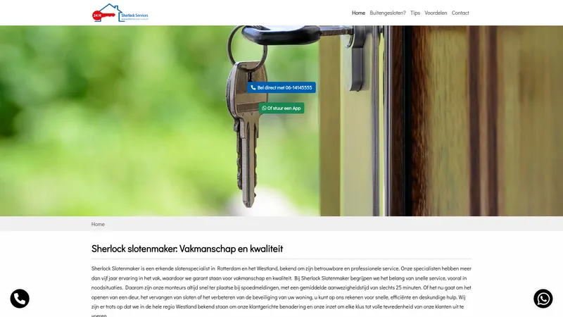 Website van Sherlock Slotenmaker B.V