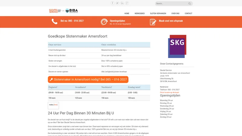 Website van Sleutel Service