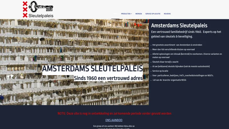 Website van Sleutelpaleis