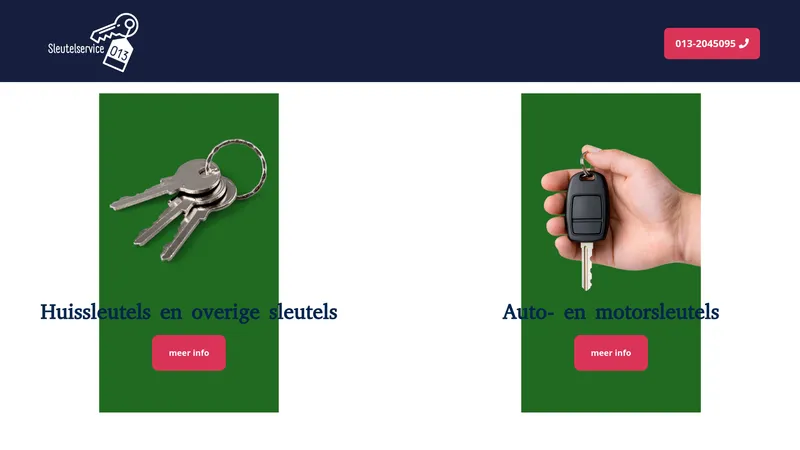 Website van Sleutelservice 013