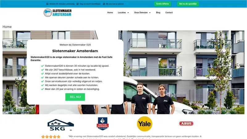 Website van Slotenmaker 020