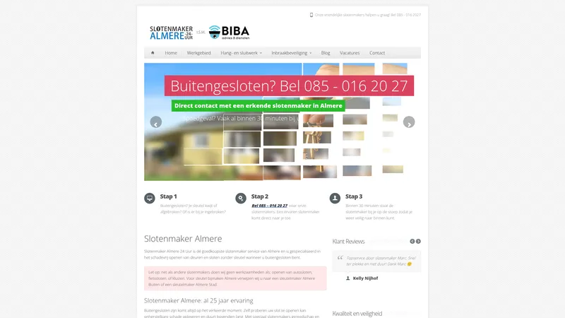 Website van Slotenmaker Almere 24 Uur