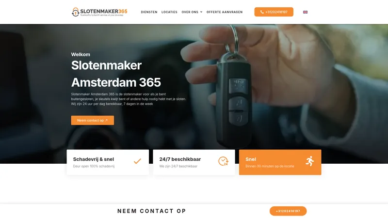 Website van Slotenmaker Amsterdam