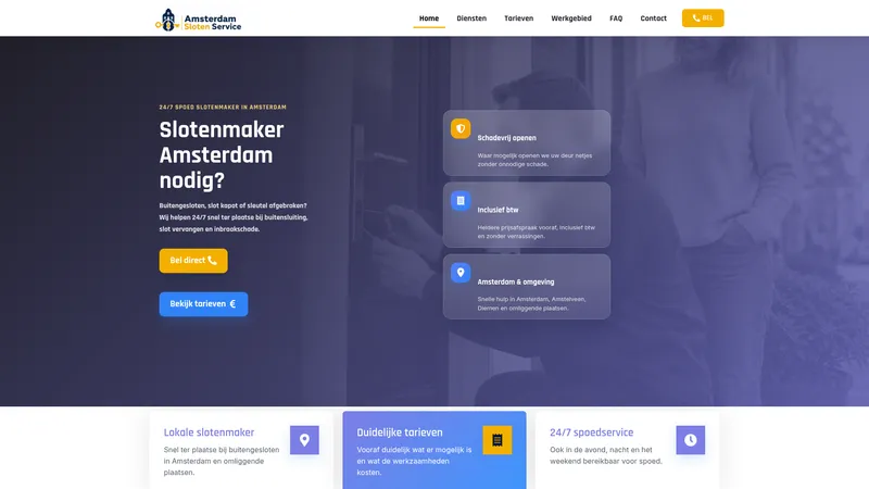 Website van Slotenmaker amsterdam
