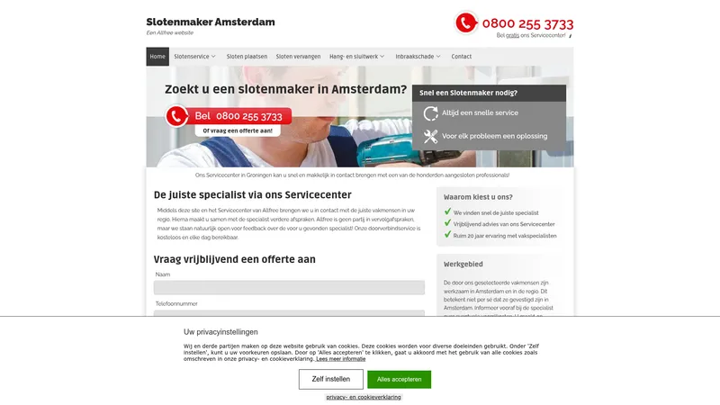 Website van Slotenmaker Amsterdam