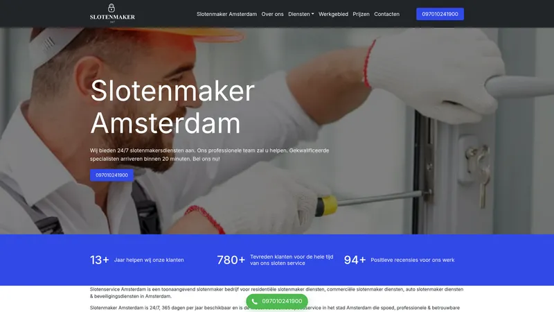 Website van Slotenmaker Amsterdam