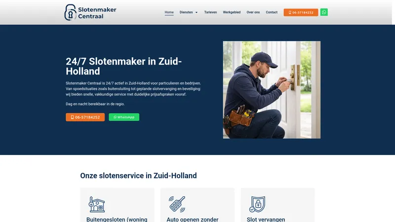 Website van Slotenmaker Centraal