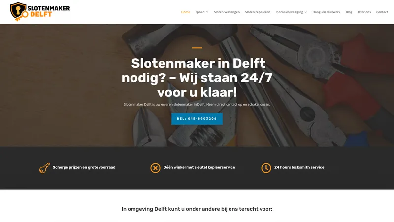 Website van Slotenmaker Delft
