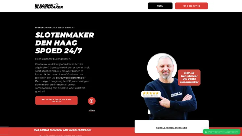 Website van Slotenmaker Den Haag - De Haagse Slotenmaker