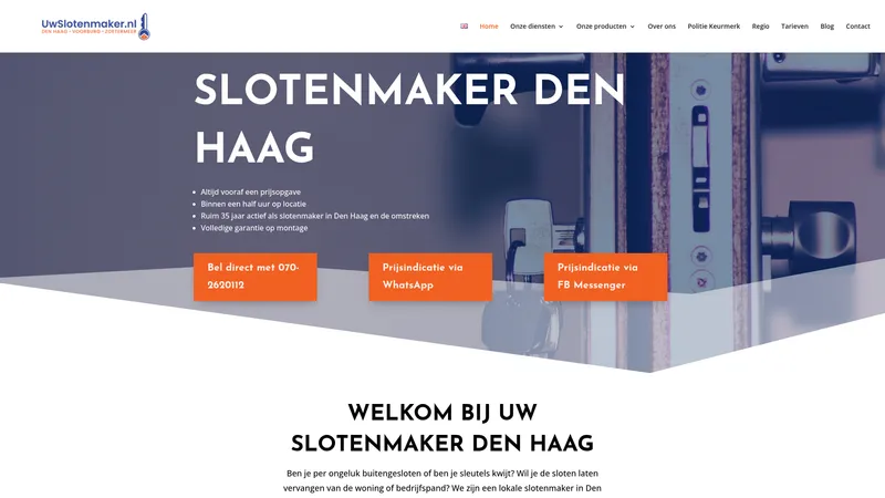 Website van Slotenmaker Den Haag - Uw Slotenmaker aaaaa
