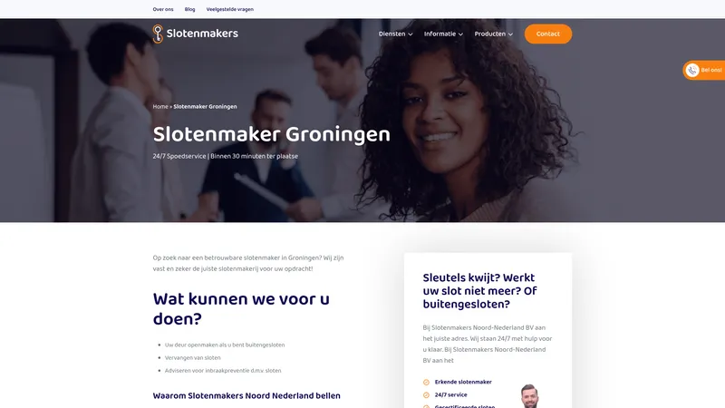 Website van Slotenmaker Groningen