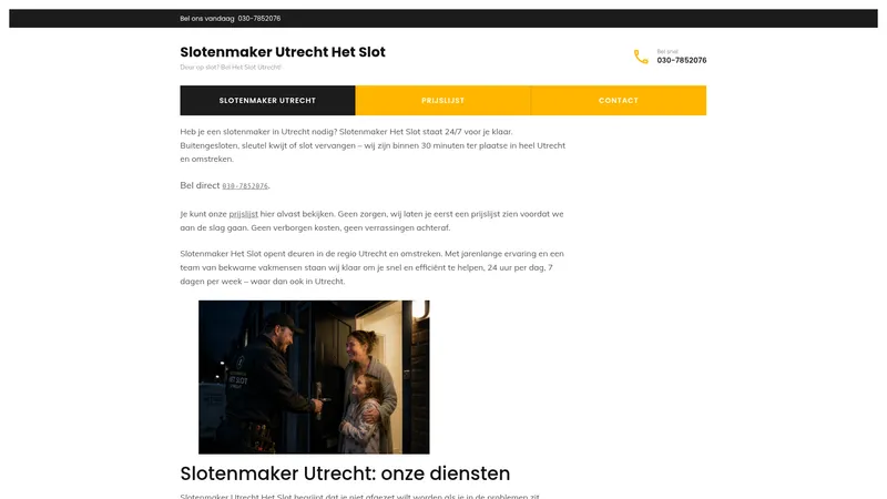 Website van Slotenmaker Het Slot