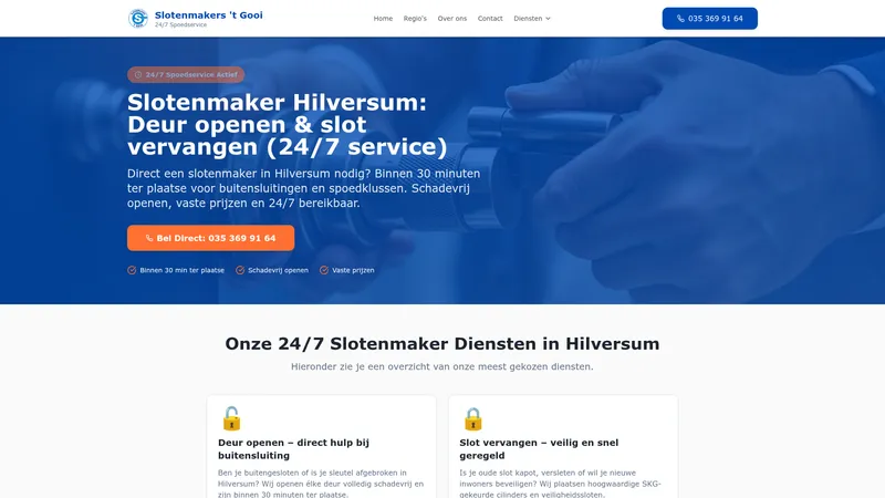 Website van Slotenmaker Hilversum