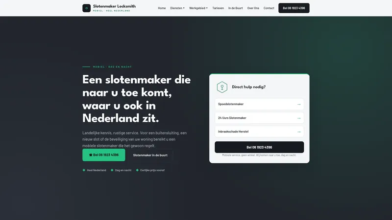 Website van Slotenmaker Locksmith