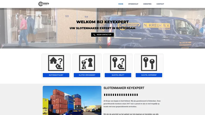 Website van Slotenmaker N. Kreuk BV & Key Expert Beveiliging 24/7