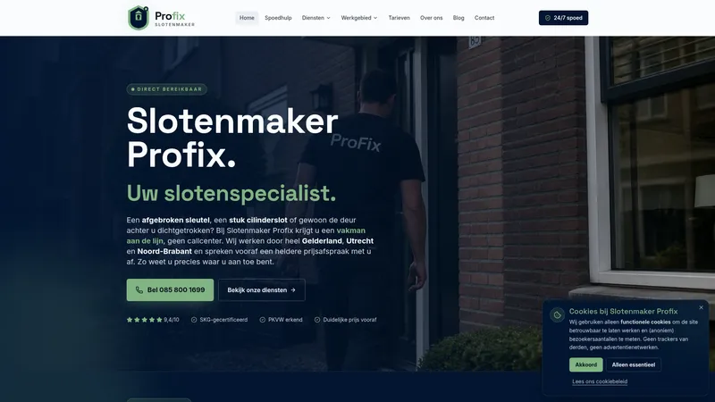 Website van Slotenmaker PX Hilversum