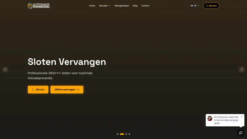Website van Slotenmaker Rijnmond 24/7