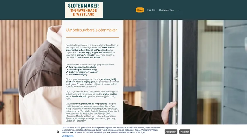 Website van Slotenmaker ‘s-Gravenhage & Westland