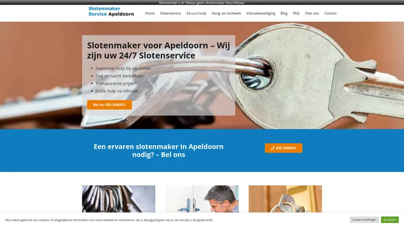 Website van Slotenmaker Service Apeldoorn