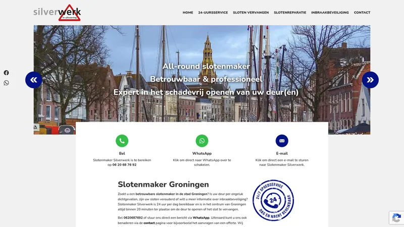 Website van Slotenmaker Silverwerk