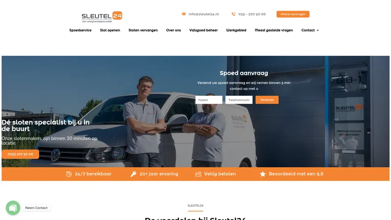 Website van Slotenmaker Sleutel24