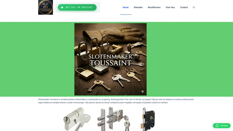 Website van Slotenmaker Toussaint Leeuwarden
