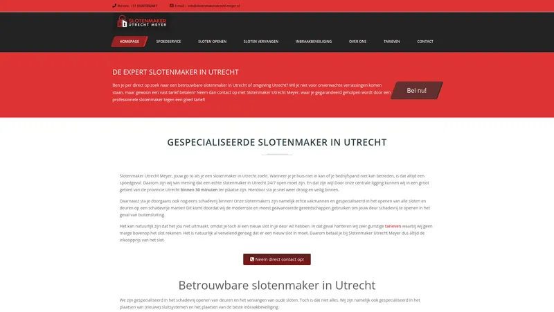 Website van Slotenmaker Utrecht Meyer