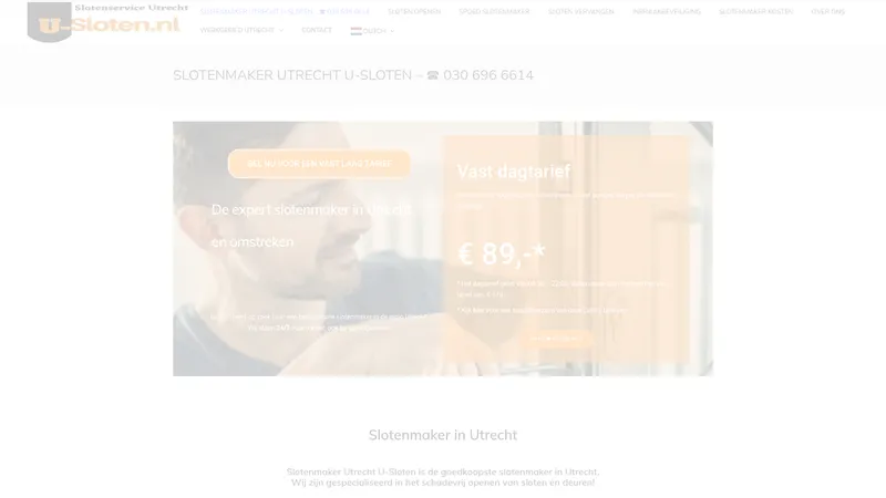 Website van Slotenmaker Utrecht U-Sloten